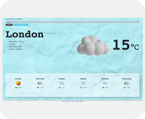 Weather app screenshot